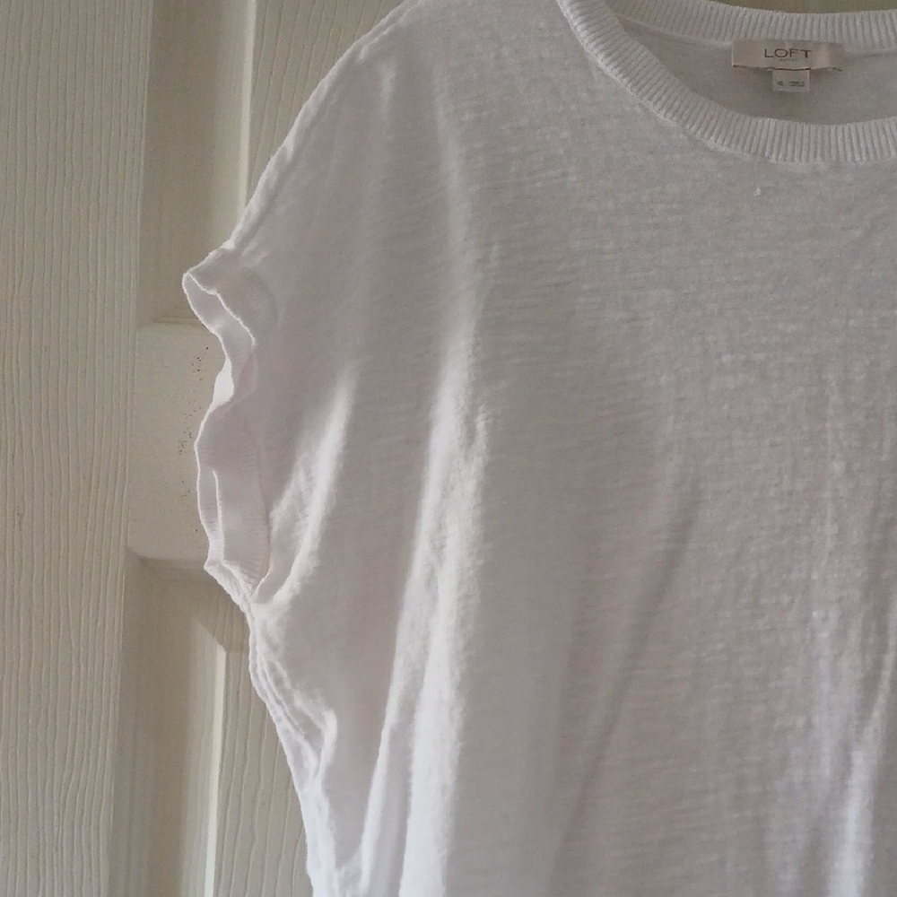 LOFT White Short Sleeve Tee - Picture 3 of 3